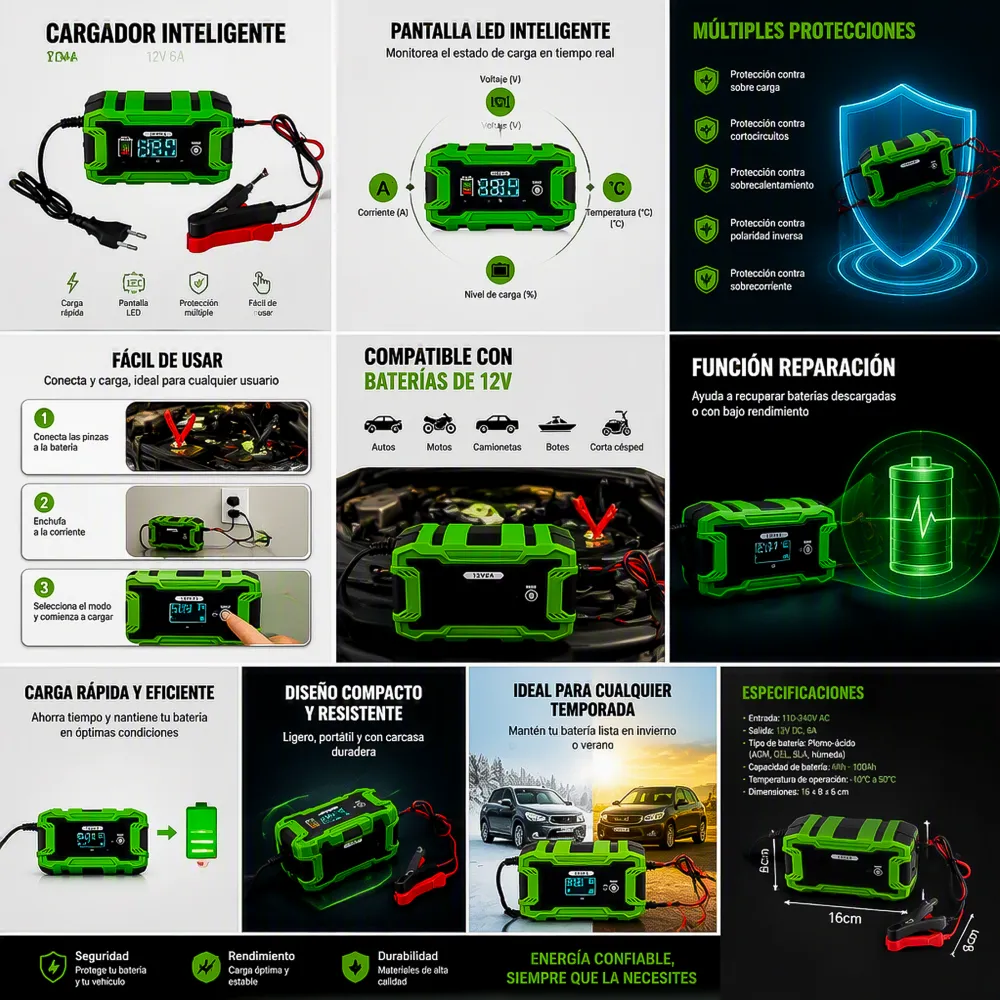 Cargador de Batería Inteligente 12V-6A 2 14287 01