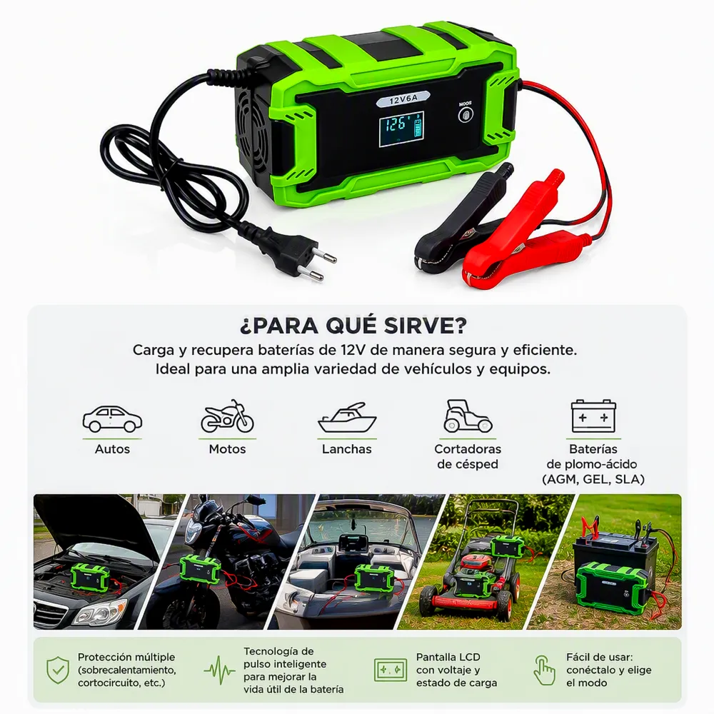 Cargador de Batería Inteligente 12V-6A 1 14287 02