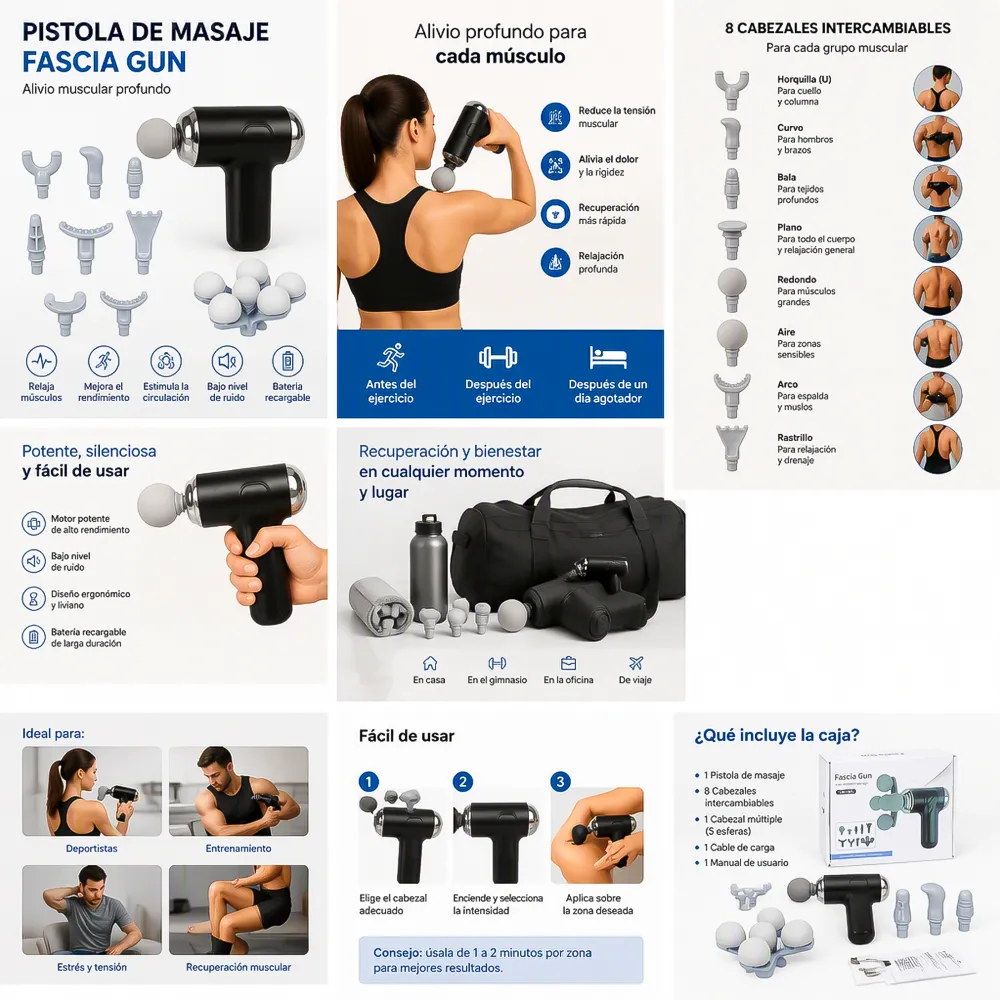 Pistola de Masaje Muscular Fascial LM-280 2 14301 01