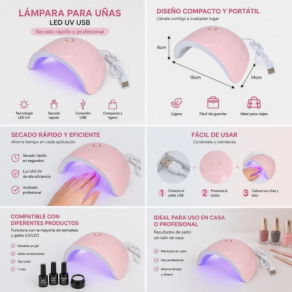 Lámpara Secadora de Uñas UV/LED P-803