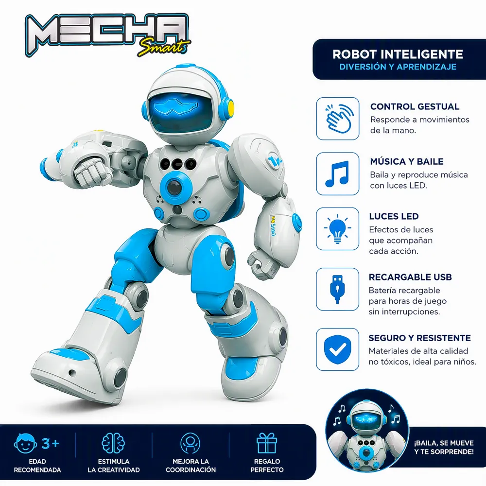 Robot Interactivo Control Voz Sensor de Gestos BG1545
