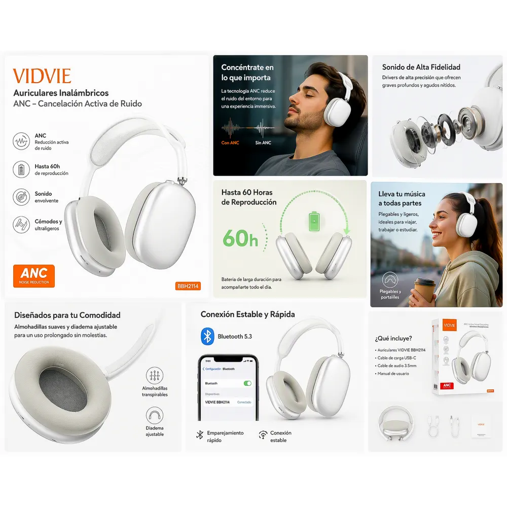 Auriculares Inalámbricos BT BBH2114 Vidvie 2 51235 01